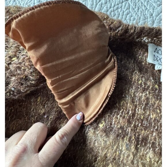 Vintage 80s Agatha Brown Woman's Sz M Brown Mohair Blend Caredigan Sweater Italy - Picture 8 of 10